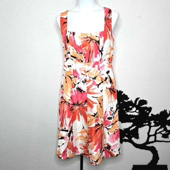 R&M Richards Multi Tropical Bloom Sleeveless Dress Size 20W - Picture 1 of 4